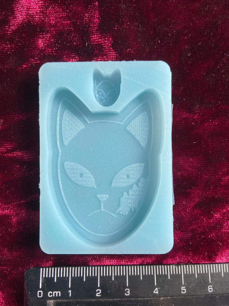 Demon Slaying Mask Anime Silicone Mould Keyring Mold Cartoon Kawaii Shiny Flexible Resin Soap Polymer Clay