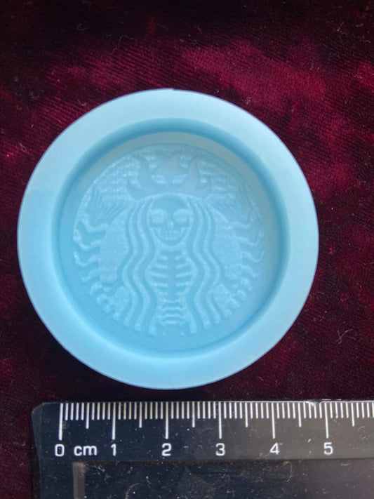 Skeleton Starbucks Inspired Silicone Mould Mold Cartoon Shiny Flexible Resin Soap Polymer Clay