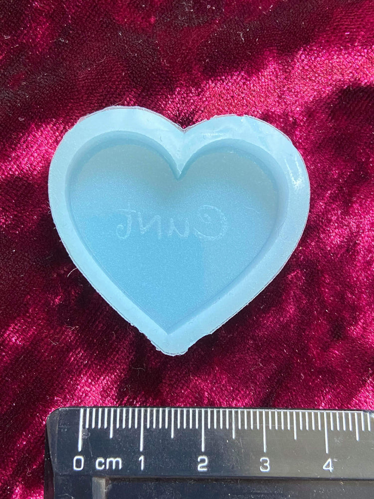 C**t Heart Rude Word Swearing Silicone Mould Keyring Mold Cartoon Kawaii Shiny Flexible Resin Soap Polymer Clay