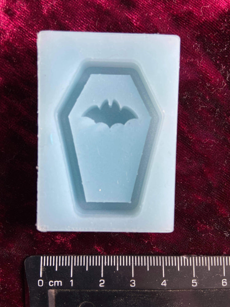 Bat Coffin Silicone Shaker Mould Mold Cartoon Shiny Flexible Resin Soap Polymer Clay