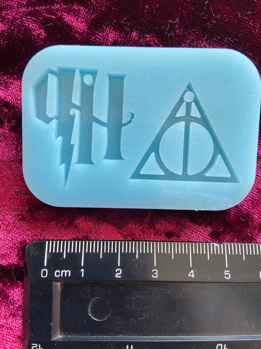 Harry Potter Deathly Hallows Silicone Mould Keyring Mold Cartoon Kawaii Shiny Flexible Resin Soap Polymer Clay