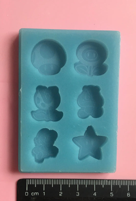 Super Mario Palette Silicone Mould Gamer Earrings Mold Cartoon Shiny Flexible Resin Soap Polymer Clay Stud