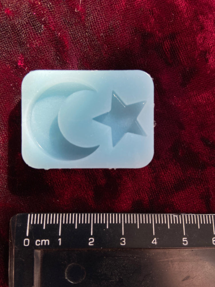 Moon and Star Mould Silicone Mould Earrings Mold Cartoon Shiny Flexible Resin Soap Polymer Clay