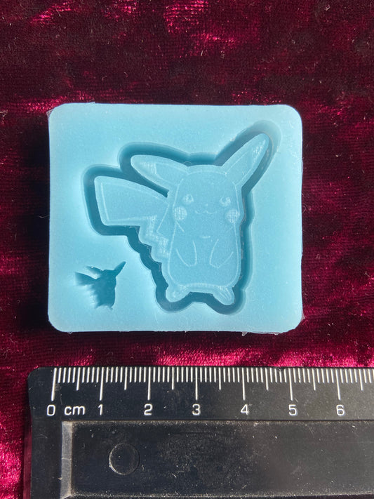 Pokemon Pikachu Shaker Silicone Mould Keyring Mold Cartoon Kawaii Shiny Flexible Resin Soap Polymer Clay